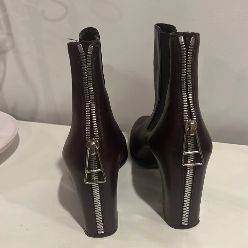 Balenciaga Violet Plum Leather Boots 37 - Picture 4 of 10